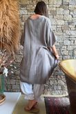 Tasha Cushion Cotton Oversized Shirt Tunic Mocha